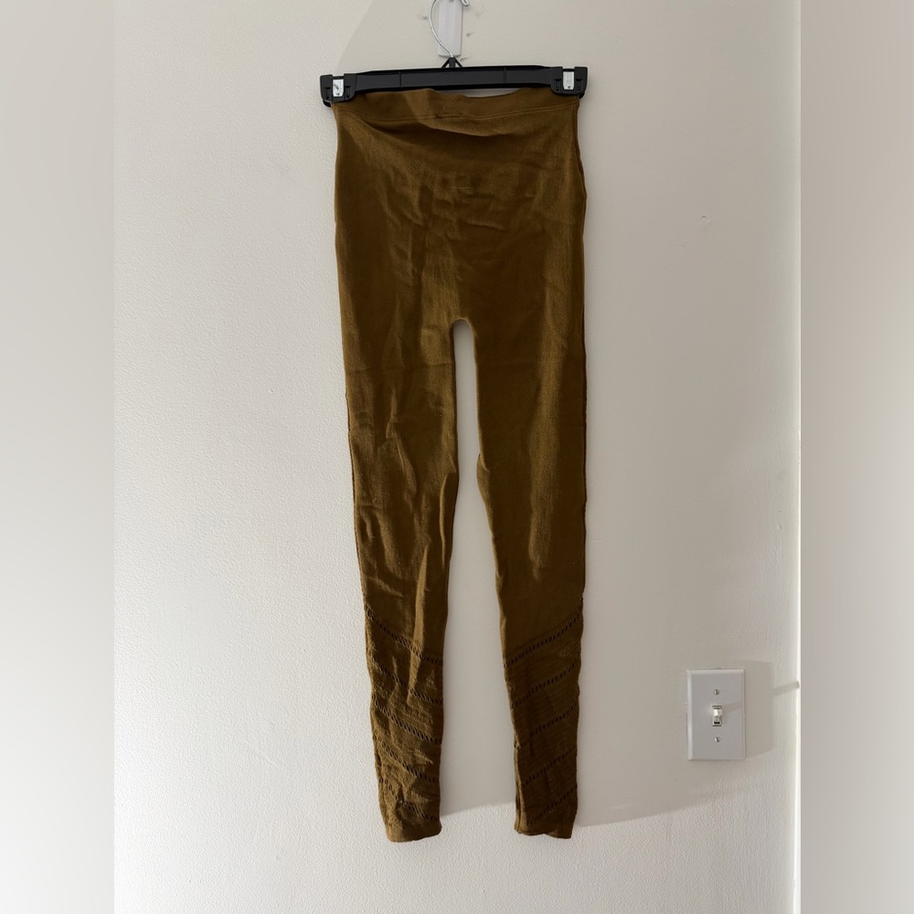 NWT Wolford Perforated Wool-Blend Leggings in Brown Size Small Quiet Luxury - Picture 6 of 16